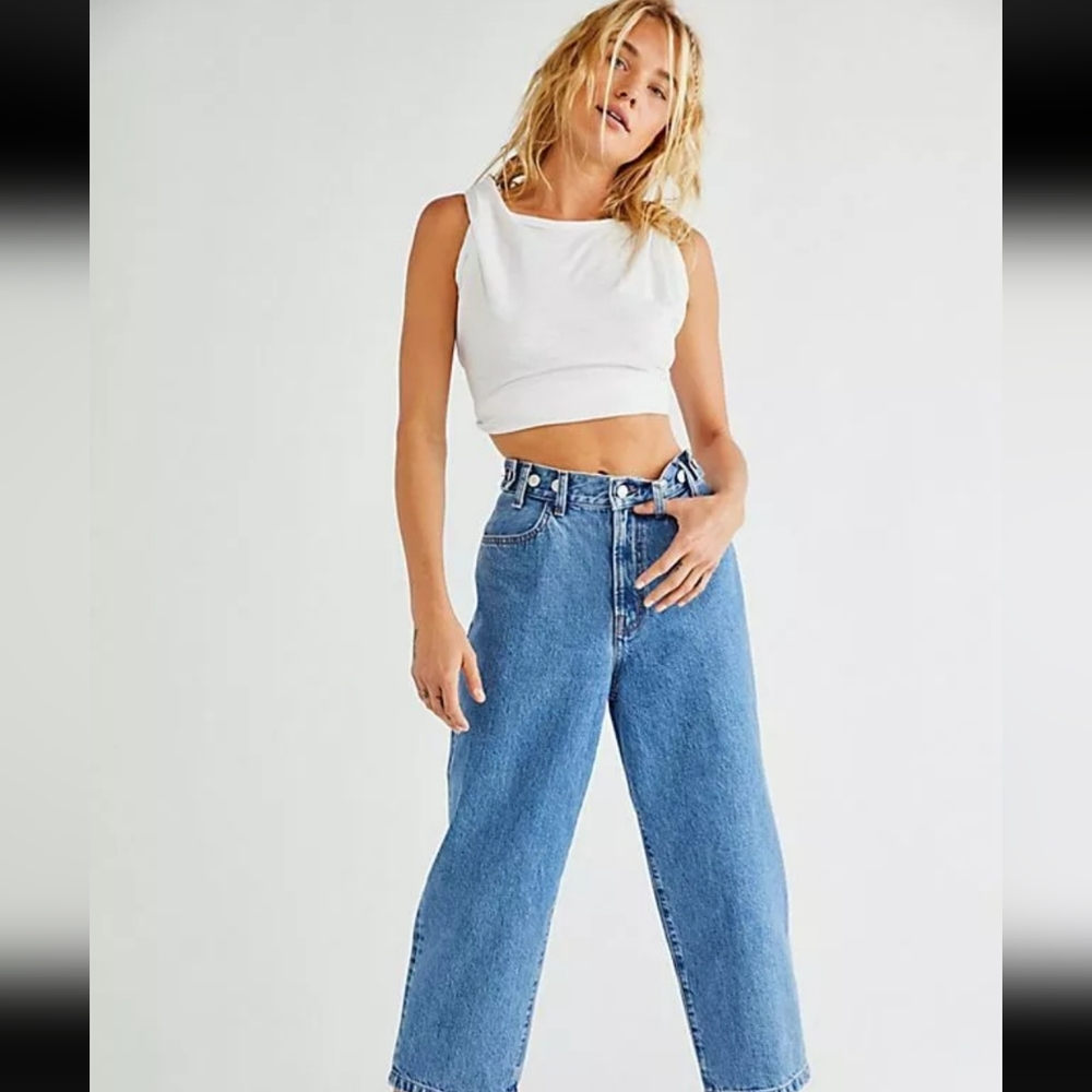 Edwin Jeans Womens XS Maiia Wide Leg Cropped Trousers Pants Free People NWT